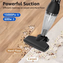 Aigostar 30ENC - 4-in-1 Steelstofzuiger - Stofzuiger Zonder zak - Hepa filter - 7 Meter Kabel - Vacuum Cleaner - 600W - Zwart — thumbnail 5