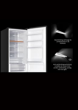 BONN388-NFD-040ADG - Koelvriescombinatie - Zuinig A-Label - 201 cm Hoog - Display - Fast Freeze - Multiflow - 5 Jaar Garantie - 377L - No Frost - Dark Grey — thumbnail 7
