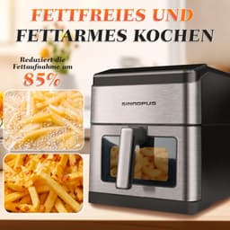 Heteluchtfriteuse XL – Airfryer met Timer & Temperatuurregeling – Gezond Frituren Zonder Olie – Compact Design — thumbnail 4