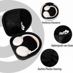 Koptelefoonhoes - Harde EVA Beschermhoes Geschikt voor Sony voor Bose - JBL Over-Ear Koptelefoons - Opberghoes - Hard Case - Zwart — thumbnail 2