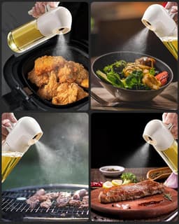 Oil Sprayer - Olieverstuiver Spray Fles - 250 ml - Voor Olijfolie & Azijn - wit - Fine Mist - Keuken Oliespuit - Airfryer Accessoires - Olievernevelaar - Doseerfles - Navulbaar - Glas - BBQ & Salade - Gezond Koken — thumbnail 5