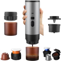 HEZIVO® Koffiecupmachine 3-in-1 - Draagbare Espressomachine - Met Accu voor op Reis - Zelfverwarmend -12 V — thumbnail 1