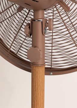CREATE - Retro stijl 50 W draaiende staande ventilator - Mokka - AIR STAND WOOD — thumbnail 3