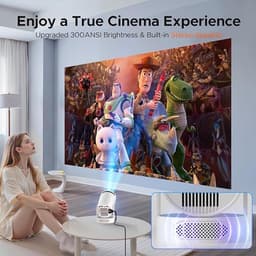 Draagbare Short Throw Beamer met Android TV en WiFi 6 — thumbnail 3