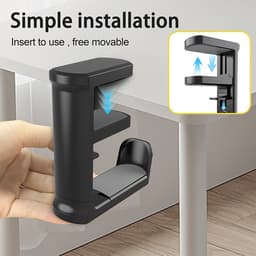 360° draaibare hoofdtelefoonstandaard, hoofdtelefoonhouder voor op het bureau, bureauhaak voor gaminghoofdtelefoons, voor hoofdtelefooncontrollers — thumbnail 3