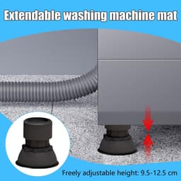 Wasmachine Voetkussens - Anti-vibratie pads - Apparaten Stabiliseren - Verstelbare Hoogte - 4 stuks - Zwart — thumbnail 4