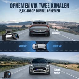 REN® Dashcam voor Auto Voor en Achter - Dashcam - Grijs - 8cm x 4cm x 5cm ; 420 g — thumbnail 4