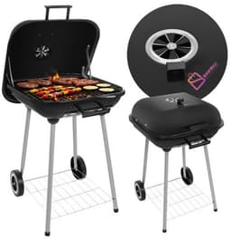 Houtskool BBQ Grill met Deksel – Tuingrill met Wielen Rooster – barbecue – bbq hoes – bbq houtskool – 43,5x38,5cm – 62569 — thumbnail 1