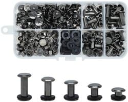 Complete Set Chicago Screws voor Leerbewerking - 80-delige Binding Kit met Diverse Maten voor Boekbinding en DIY Projecten