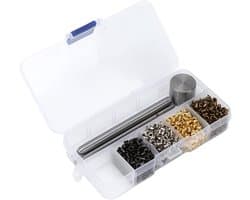 Set van 2mm Koperen Oogjes voor Veters, Riemen en Leren Creaties - Inclusief Opbergdoos, Roestvrij en Eenvoudige Installatie