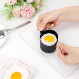 8-delige siliconen airfryer ovenschaal, eier- en puddingvormpjes - zwart - 6,6*6,5 (cm) — thumbnail 2