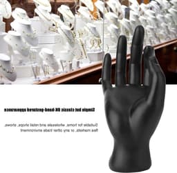 Zwarte Handvormige Sieradenstand voor Ringen en Oorbellen - Elegante Sieradenhouder en Display Case van Hars — thumbnail 2