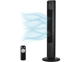 Inventum VTO912BA Torenventilator - 3 snelheden, 4 windtypes - 102 cm hoog - 90° draaien - Zwart