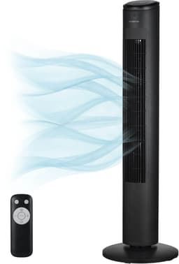 Inventum VTO912BA Torenventilator - 3 snelheden, 4 windtypes - 102 cm hoog - 90° draaien - Zwart — thumbnail 1