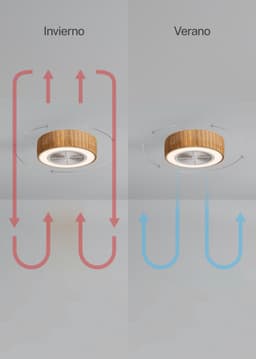 CREATE - Stille plafondventilator 40W Ø50 cm met verborgen bladen en LED-verlichting - S - Met licht - Controller voor wandmontage - WIND CLEAR EASY — thumbnail 3