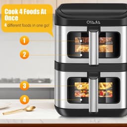 Heteluchtfriteuse – Airfryer – Friteuse – Luchtfriteuse – Digitale Oven – 11 Liter Capaciteit – Dubbele Mand met Cook & Sync Systeem — thumbnail 10