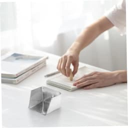 Metalen Stofblik - Bureaugadget Mini - Bureau Schoonmaken - Glad Oppervlak - 7 x 7 x 5 cm - Zilver — thumbnail 4