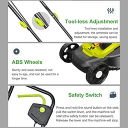 Accu Grasmaaier - Elektrische Grasmaaier - Gazon Onderhoud - Borstelloze Motor - 35L Opvangbak - Groen Zwart — thumbnail 2