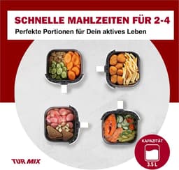 Heteluchtfriteuse - Airfryer - Gezond Koken - Transparant Venster - 3.5 Liter - Wit — thumbnail 4