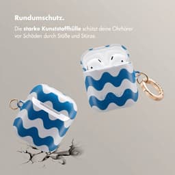Selencia Case - Hoesje geschikt voor AirPods 1 / 2 - Wave Vibes Classic Blue — thumbnail 3