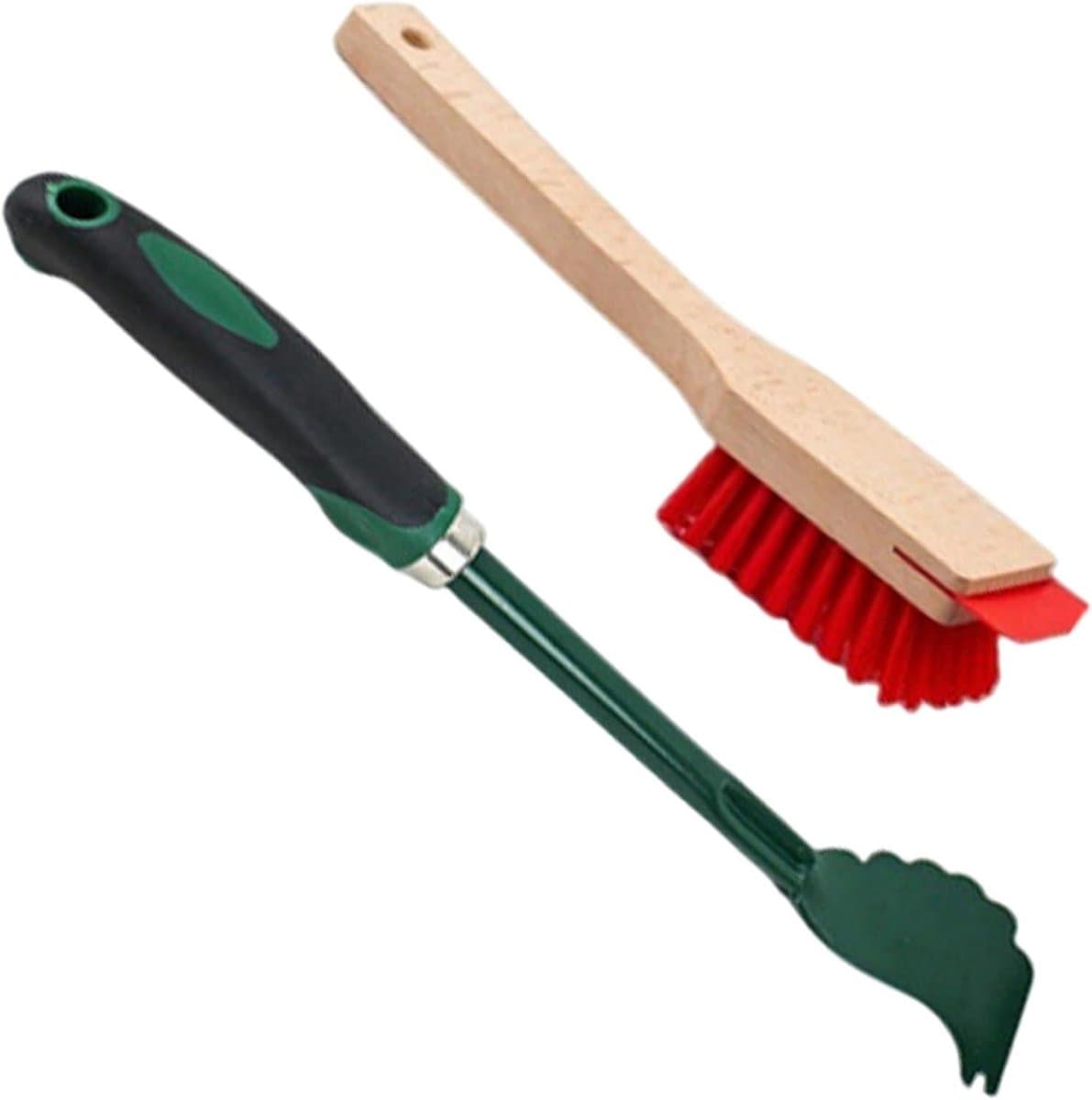 Maaierdek reiniger - Schraper borstel - Tuinonderhoud - 2-in-1 functie - 32 cm - Diverse kleuren — afbeelding 1
