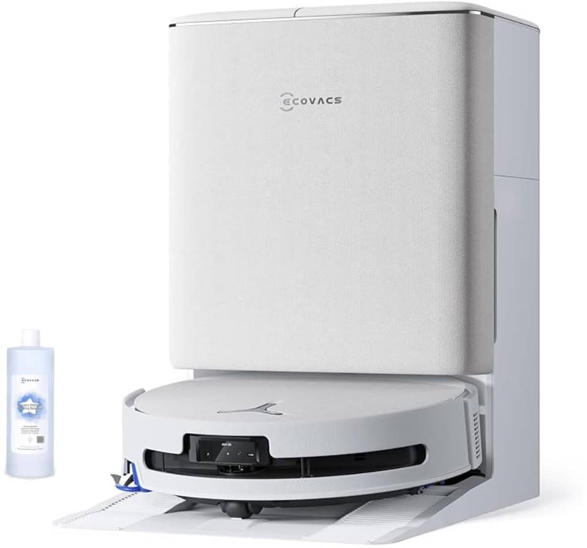 ECOVACS DEEBOT T90 OMNI – Robotstofzuiger – OZMO Roller dweil – 30.000 Pa –ZeroTangle 4.0 Anti-tangle –AIVI 3D obstakelvermijding–Zelfreinigend– Voor harde vloeren & tapijt–Wit–T80 Upgrade — afbeelding 1