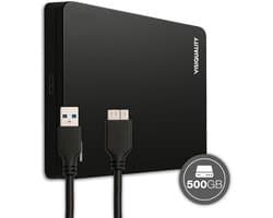 VisiQuality High-Speed Externe Harde Schijf 500 GB - Draagbare Harde Schijf USB 3.0 - Voor Windows & Mac - Xbox & PS4 games - Compact - Zwart
