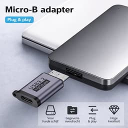 USB-C naar Micro USB 3.0 Adapter – 2 Stuks – 10Gbps – Voor Externe Harde Schijf HDD/SSD – Verloopstekker – Geschikt voor Externe Harde Schijf / Seagate / WD / My Passport / Laptop / MacBook / Tablet — thumbnail 2