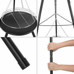 Rolu Barbecue – Vuurschaal BBQ – 94 × 94 × 149,5 CM – Grill Set - Grilloppervlak Ø52 CM – Driepoot Constructie – Dutch Oven — thumbnail 4