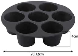 Siliconen Bakvorm - Taartvorm - 7 Cups Non-stick Bakvormpjes - 20.32*20.32*4cm - Herbruikbaar - Bpa-Vrij - Zwart - Bakaccessoire - Airfryer Siliconen Cupcake Bakvorm - Muffin Bakvormen - Geschikt Voor Het Bakken Van Cupcakes, Brownies, Chocolade — thumbnail 2