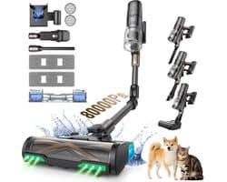 Proscenic P20 Opass - Steelstofzuiger Draadloos –80KPA - 680W - 70Min - Grote 1,5L Opvangbak - 4 zuigmodi - Voor Tapijt Vloeren Autos