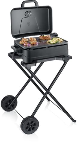 Severin PG 8598 Elektrische buiten BBQ Grill – 2300W – Keramische coating – 45x30 cm – Met Statief en deksel – Mat/zwart — thumbnail 2