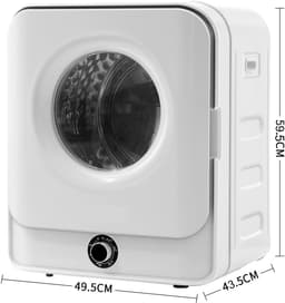 HAUSS SPOLE Wasdroger – 3 Kg Tot 4,5 Kg – Wandmontage – ABS En Staal – Wit – 5 Programma’s Met Oververhittingsbeveiliging — thumbnail 2