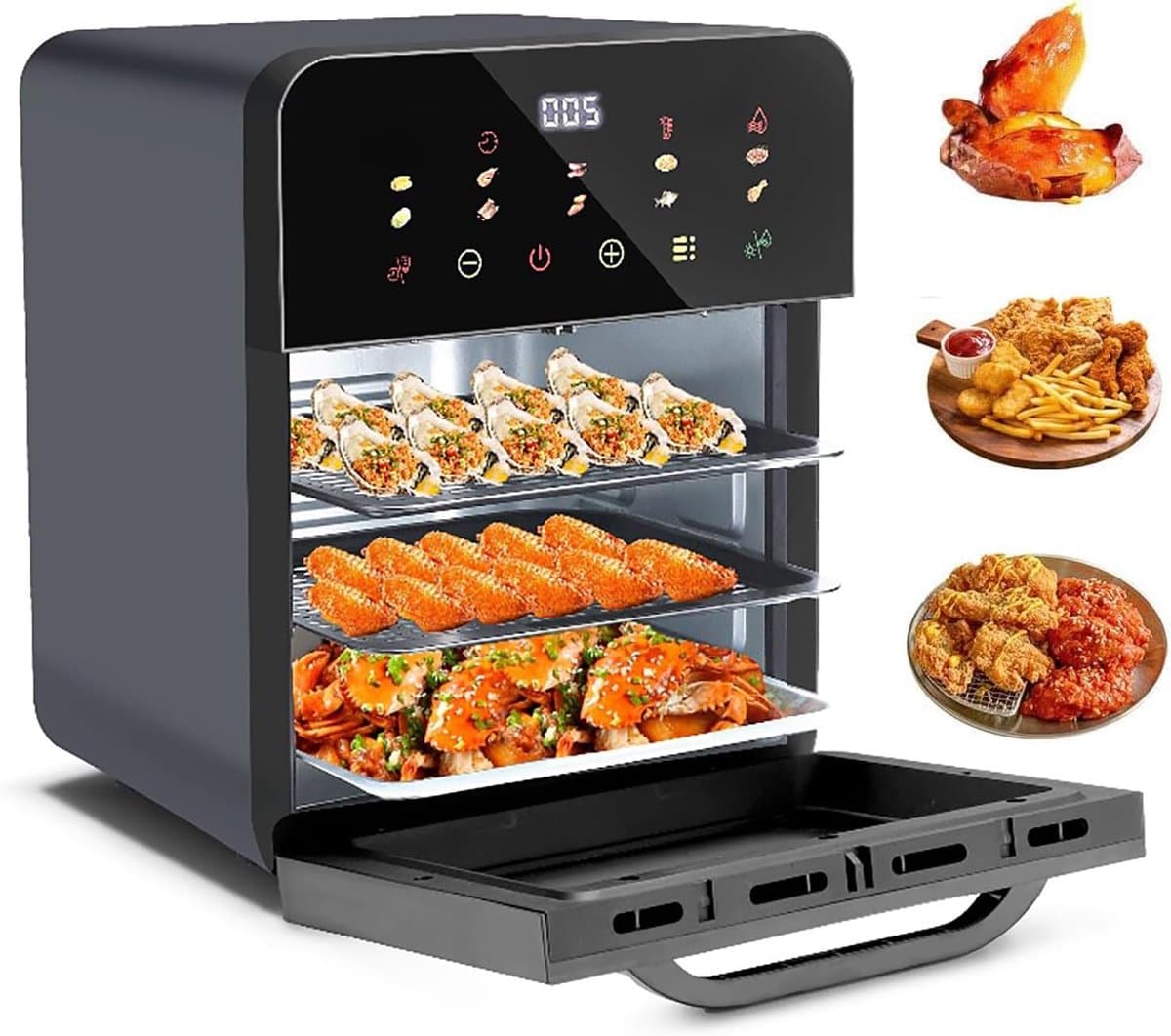 Heteluchtfriteuse Oven - Slimme Frituur - Mals Braden - Omslaan Niet Nodig - 37 x 40 cm — afbeelding 1