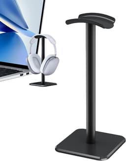 Hoofdtelefoonstandaard - Headset Houder - Bureau Organisatie - Boogvormige Pasvorm - 10x10x24.5 cm - Zwart — thumbnail 5