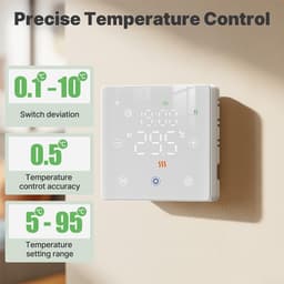 Slimme Thermostaat - Digitale Regelaar - Verwarming Instellen - App en Spraakbesturing - 8.6x2.5cm - Zwart — thumbnail 4