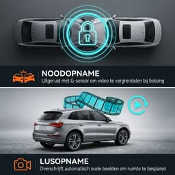 Fokelyi-Dashcam 4K -Dashcam Voor Auto- Wifi & GPS - Nachtzicht - Dual Dashcam - G-Sensor- Ultra 4K- incl. 64GB SD kaart — thumbnail 3