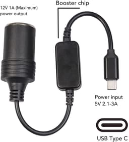 Allecto - USB C naar 12V Sigarettenaansteker Adapter - Compacte Converter voor Auto - 0.3M - Ideaal voor Dash Camera en GPS - Eenvoudige Plug and P... — thumbnail 2