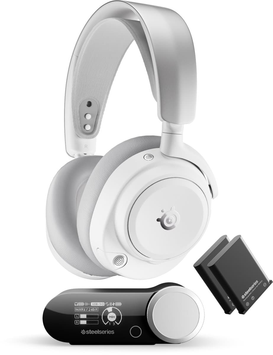 SteelSeries - Arctis Nova Pro Omni - Hi-Res Wireless Certified Gaming Headset - White — afbeelding 1