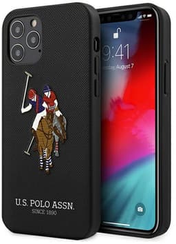 U.S. Polo Assn. Embroidery Collection - iPhone 12 Etui - Zwart - Elegante Bescherming — thumbnail 1