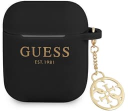 Guess Charms Silicone Case voor Apple Airpods 1 & 2 - Zwart — thumbnail 1