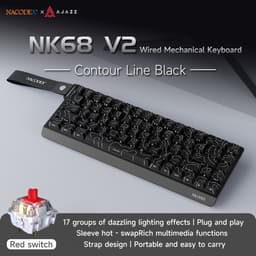 AJAZZ NK68 – Mechanisch Gaming Toetsenbord – 68 Toetsen – Hot-Swappable – RGB Verlichting – Bedraad – Compact QWERTY - Zwart — thumbnail 4