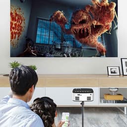 Allecto - Projector - Mini - HD 1080P - Home Cinema - Portable - Outdoor - Wifi - LED Lights - Adapter - Smartphone Tablet Laptop TV Stick - Zwart ... — thumbnail 2