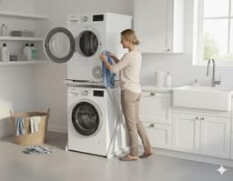 SERALUXE - Universeel Wasmachine Kast - Wasmachine Verhoger- Metaal - Wit - Universeel Wasmachine en Droger Kast - Wasmachine Ombouw - Wasmachinerek - Wasmachine Sokkel- Robuust - Stabiel - Stevig - Anti Vibratie — thumbnail 4
