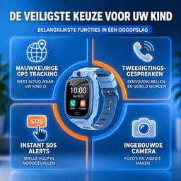 Kinder Smartwatch met GPS & Telefoonfunctie – Veiligheidshorloge voor Kinderen met Camera, SOS-Knop & Locatietracking – Ouderlijk Toezicht – Roze/Oranje — thumbnail 3