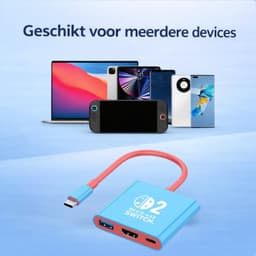 Docking station geschikt voor Nintendo Switch / Switch 2/ Switch OLED – Rood/blauw — thumbnail 5