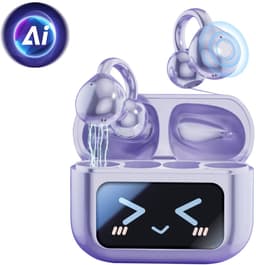 M100 - Open Ear Oortjes - Oortjes Draadloos - Sport Oordopjes - AI vertaalfunctie - 5.4 Bluetooth - Clip On - Hardlopen - 48 uur - Spatwaterdicht - XP67 - Oorclips - Paars — thumbnail 1