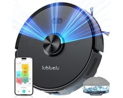 Lubluelu 5000Pa Slimme robotstofzuiger, Zuigkracht, Robotstofzuiger en dweilcombinatie, Laser Lidar-navigatie, 60 dagen batterijduur, App/afstandsbediening, 200 minuten gebruiksduur