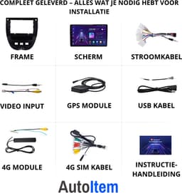 Apple Carplay/Android Autoradio - Draadloos - geschikt voor Toyota Aygo/Citroen C1/Peugeot 107 | 2005-2014 — thumbnail 4
