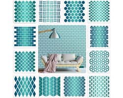 12 Sets Geometrische Honingraat Sjablonen voor Scrapbooking, Tekeningen, DIY Meubels en Wanddecoratie (6 x 6.2 inches)